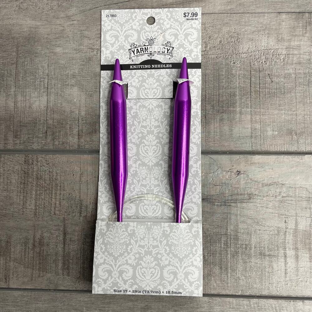 Yarnology Size 17 Purple Circular Knitting Needles 29” (73.7cm) New In Packaging